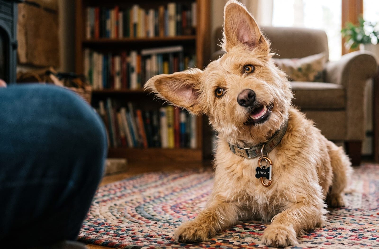 An animal companion during a remote session