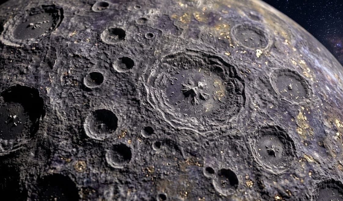 The planet Mercury against a starfield